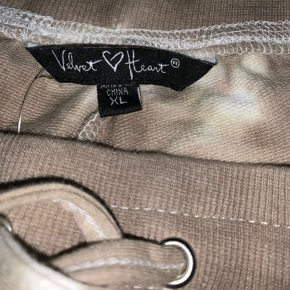 Velvet Heart white/tan sweatpants ladies XL - Picture 5 of 9